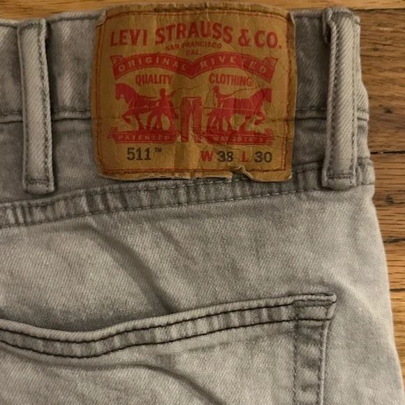 Levi's 511 Light Gray Men's Jeans - Picture 3 of 4